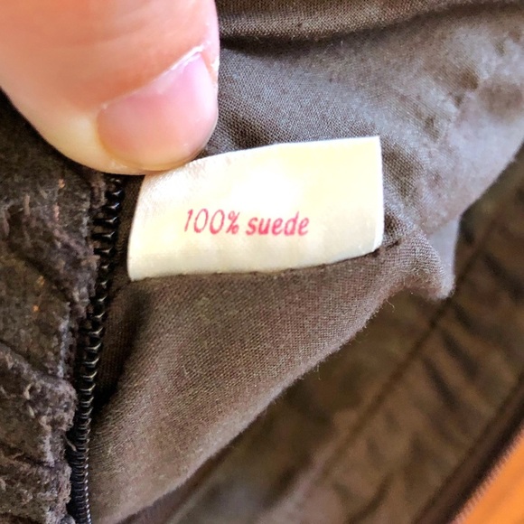 Lollipops Genuine Leather Suede Minimalist Neutral Tone Brown Roomy Shoulder Bag - Picture 4 of 16